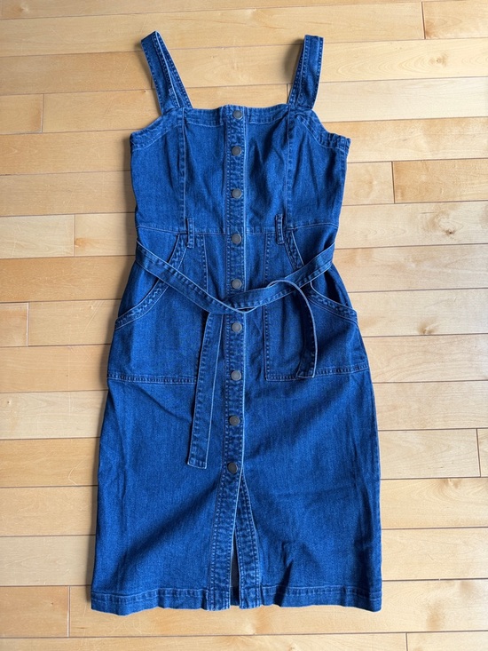 Only Dresses & Skirts - Only Dark Blue Denim Midi Dress with Belt